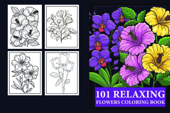 Download 100 Relaxing Flowers Coloring Book - Relaxing flowers Collection