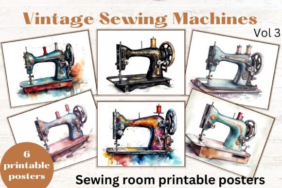 Download Vintage Sewing Machine Illustrations - Illustrations Collection