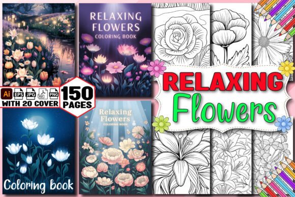 Download Relaxing Flowers Coloring Book for Adult - Relaxing flowers Collection