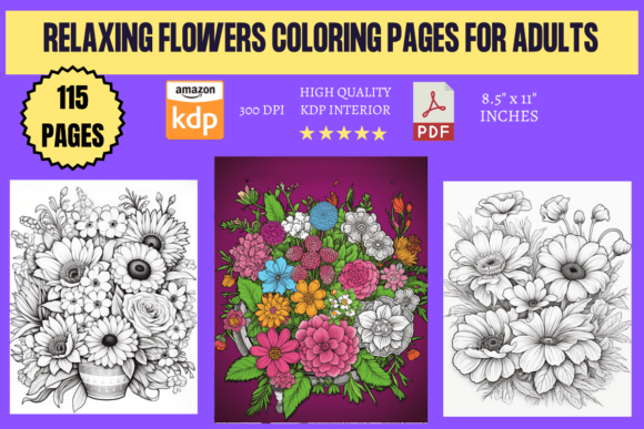 Download Relaxing Flowers Coloring Pages for Adul - Relaxing flowers Collection