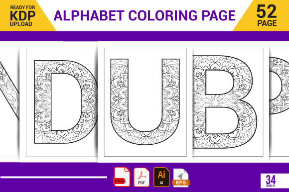 Download Kids Alphabet Coloring Book Bundle - Alphabet coloring book Collection