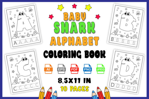 Download Baby Shark Alphabet Coloring Book - Alphabet coloring book Collection